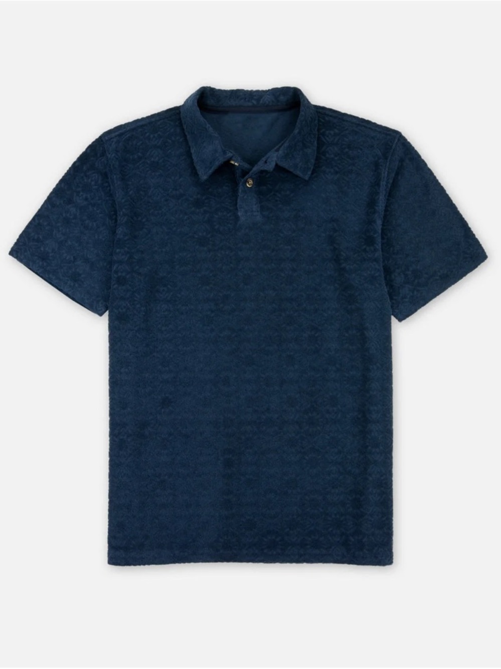 Jetty Men’s Jacquard Terry Knit Manahawkin Polo Navy Blue Size XL